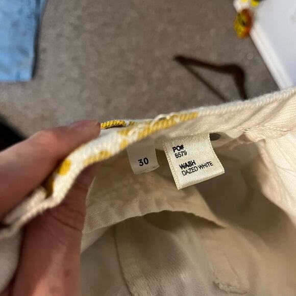 Reformation Fawcett Wide Leg Cropped High Waist Jeans Daisy Dazed White 30 - Picture 10 of 12